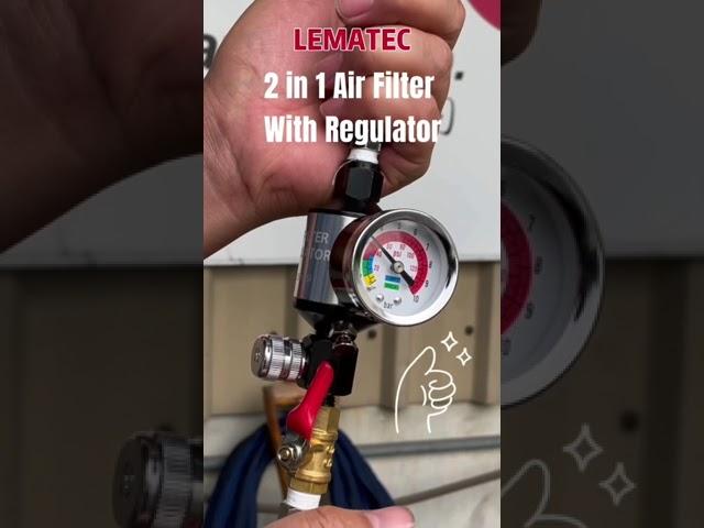#shorts lematec 2 in 1 air oil water separator filter with regulator for air line tools, spray guns