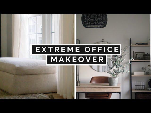 EXTREME OFFICE MAKEOVER | DIY POTTERY BARN INSPIRED ROOM MAKEOVER ON A BUDGET