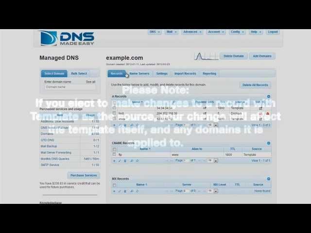 Working With Templates: DNS Made Easy Tutorials