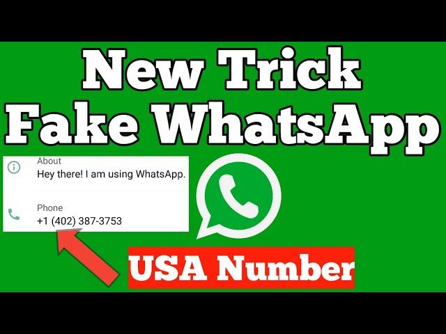 How To Create WhatsApp Fake Account Using USA Number | Free US Number