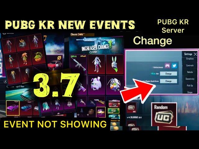 3.7  PUBG KR Event Not Showing Problem New Events Available | Pubg kr change server