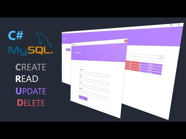 MySQL database WinForms CRUD Demo. (CREATE,READ,SELECT,UPDATE,DELETE) | C#