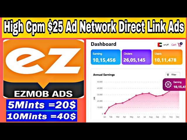 Ezmob High Cpm  Ad Network | Google Adsense Alternative  | Direct Link Ads Instant Approval