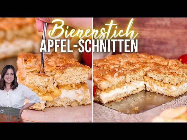 BIENENSTICH-SCHNITTEN mit Apfel-Karamellfüllung 