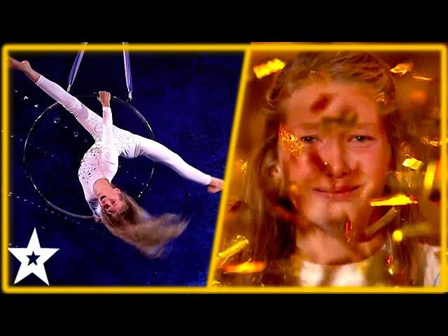 Young Aerial Acrobat Wins the GOLDEN BUZZER! | Kids Got Talent