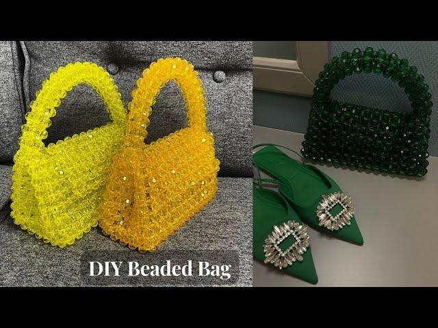 HOW TO MAKE SIMPLE BALENCIAGA HOURGLASS BEADED BAG || DIY BEADED BAG // BEGINNER FRIENDLY TUTORIAL