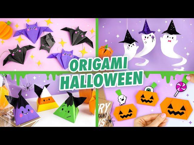 Origami Paper Bat, Ghost & Pumpkins | Origami & Paper Crafts ideas for Halloween