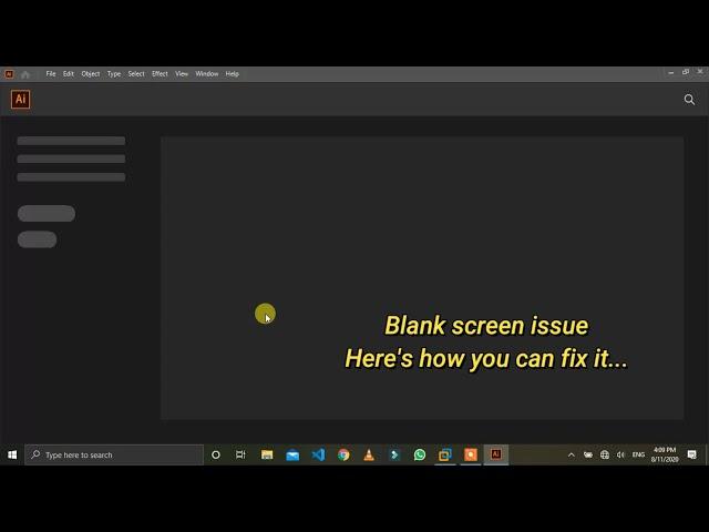 How to fix Adobe Illustrator Blank screen 2020 | 2020 Adobe Illustrator blank screen fixed