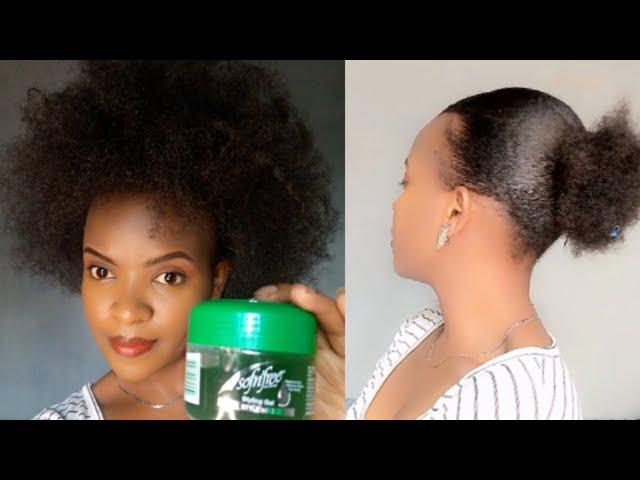 How to apply Sof n free gel on natural hair. Low puff using styling gel/Arielskecher