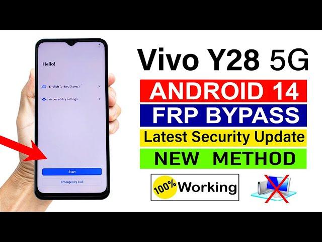 Vivo Y28 5G ANDROID 14 : Google Account Bypass | Without Computer (NEW METHOD)