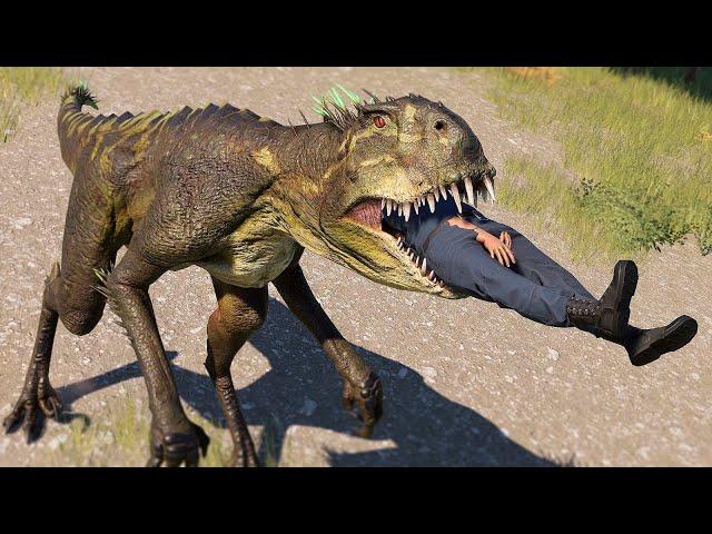 SCORPIOS REX vs MAJUNGASAURUS, MEGALOSAURUS BREAKOUT AND FIGHT - Jurassic World Evolution 2