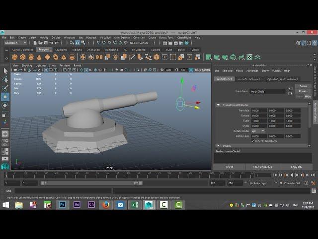 Maya 2016 tutorial : The Aim constraint