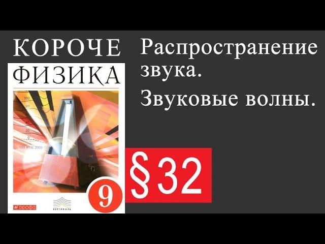 Физика 9 класс. §32 Распространение звука. Звуковые волны.