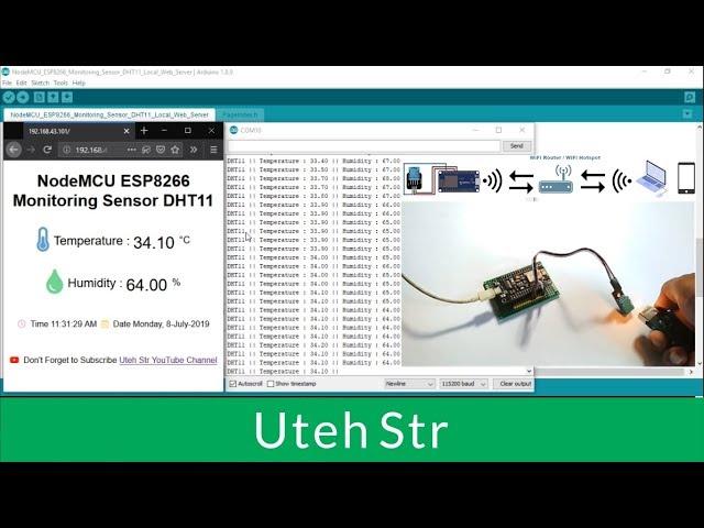 Arduino | NodeMCU ESP8266 DHT11 (Temperature & Humidity) Live Monitoring Sensor Local Web Server