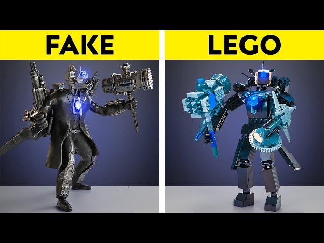 Fake vs LEGO  Titan Camera Man Edition  Can You Guess Who Wins All Battles?