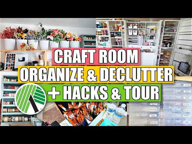 MEGA Craft Room Declutter, Organization Tips AND Dollar Tree Hacks | Craft Room Tour 2024