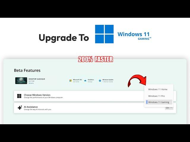 Upgrade To Windows 11 GAMING Version | FPS Boost & High Performance