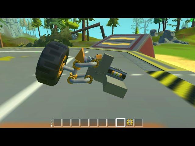 Двух рычажная подвеска в Scrap Mechanic без модов