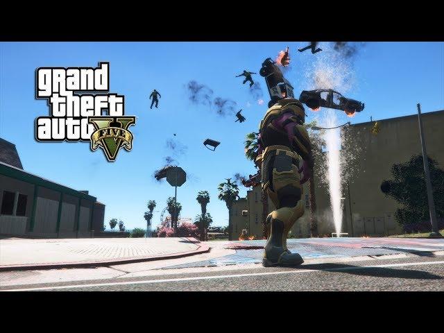 THANOS LATEST ENDGAME UPDATE, INFINITY BEAMS!! (GTA 5 PC MODS)