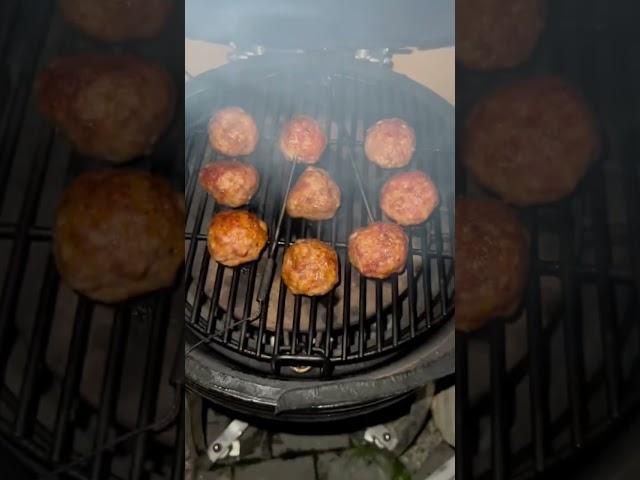 Grilled pork meatballs with cheese #shorts #bbq # grill #meat #lmmeat