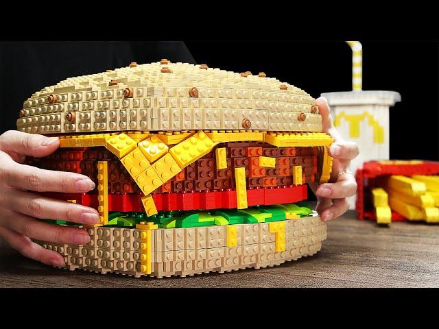 GIANT LEGO McDonald's Fast Food Meal Challenge! Most EVERY Expensive Fast Food Cooking