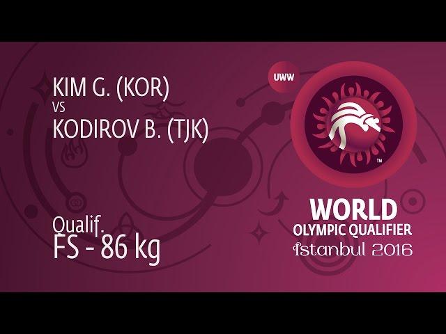 Qual. FS - 86 kg: G. KIM (KOR) df. B. KODIROV (TJK) by TF, 10-0