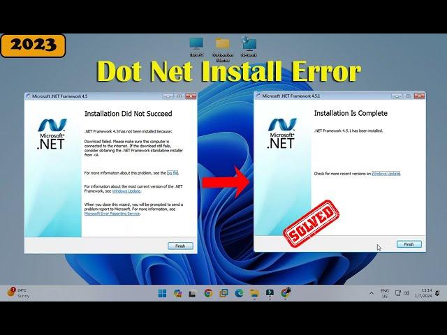 Installation did not succeed .Net Framework any Version 4.0, 4.5 & 4.8 in Win 7 to 11 | Hindi