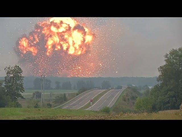 Massive explosion at Ukrainian military ammunitions depot