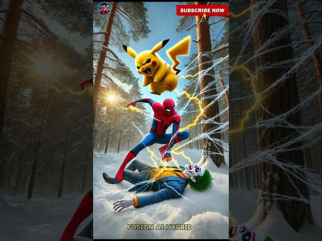 Pikachu Vs Joker Harley Quinn Humanoid Duck And Hybrid Rat  #ai #spiderman #pikachu