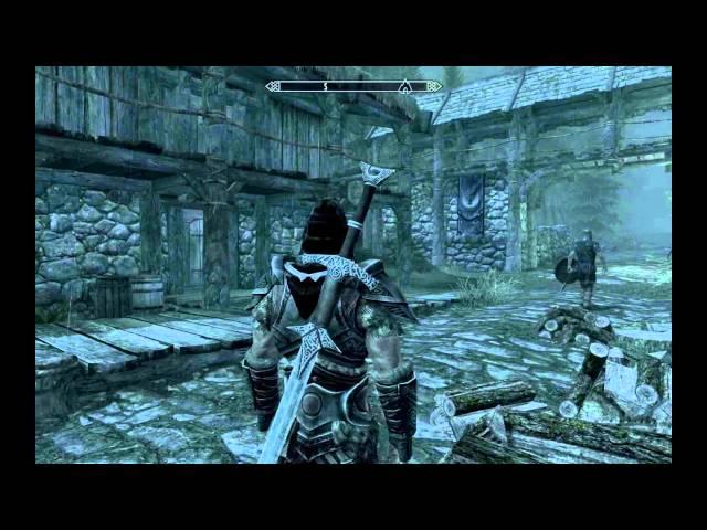 Прикольный баг в Skyrim - запрыгнул