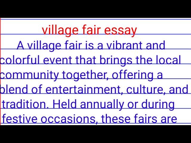 essay on village fair in english| village fair essay in english