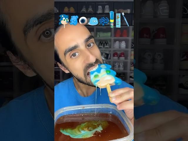 Food ASMR Eating a Sonic Popsicle and all Blue snacks! #asmr #food #asmrfood  #foodsounds #mukbang