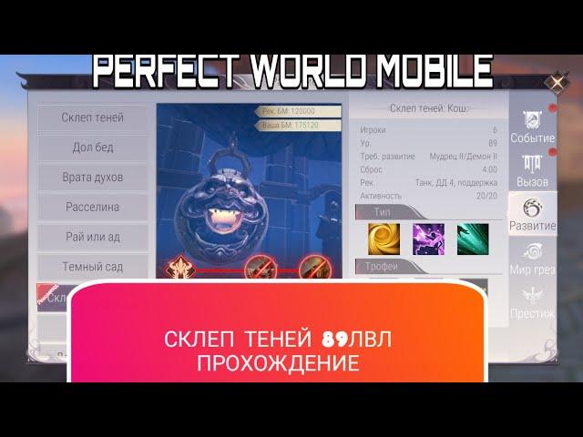 СКЛЕП ТЕНЕЙ КОШМАР 89 ЛВЛ. ПРОХОЖДЕНИЕ PERFECT WORLD MOBILE