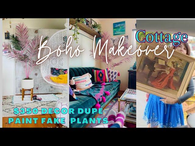 Decorating a Boho Cottage  with  Thrifted decor/  DIY $350 dupe from ZGallery  & FREE stuff