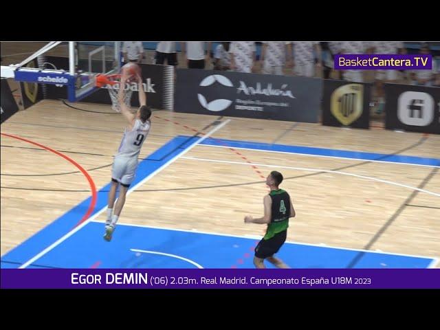 EGOR DEMIN ('06) 2.03m. Real Madrid. Campeonato España Junior-U18M 2023  #BasketCantera.TV