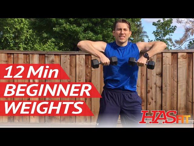 12 Min Beginner Weight Training - Strength Training for Beginners - Beginner Workout Routine