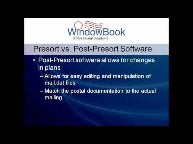 DAT-MAIL™ Advanced (Post-Presort Software) - Window Book