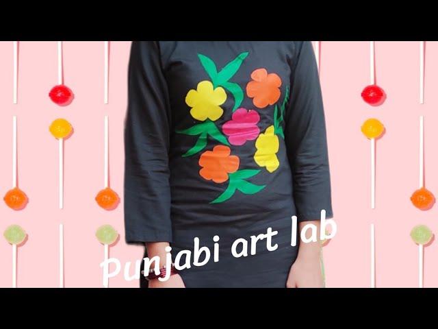 Punjabi hand painted suit design ideas with plazo and heavy duppata||fabric painting design#shorts