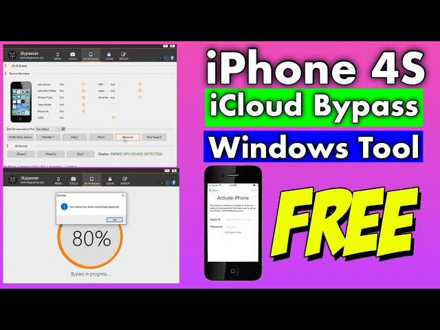 iPhone 4s iCloud Bypass FREE Windows Tool without macOS 2024