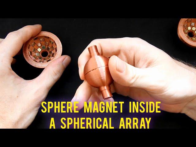 Sphere magnet inside a spherical magnet array - elegant way of achieving field compression