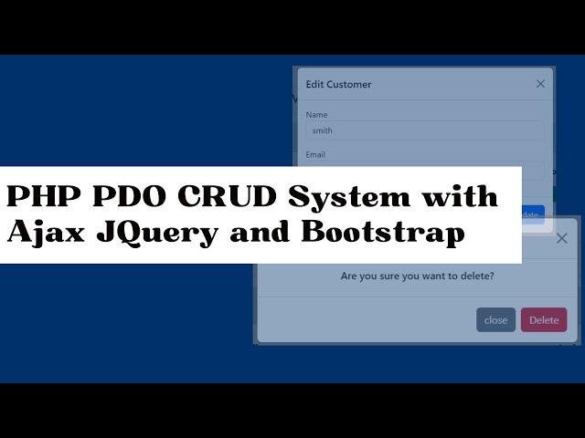 PHP PDO CRUD Operations with Ajax jQuery and Bootstrap