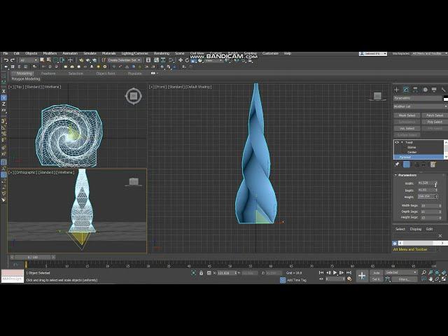 How to use twist modifier to twist pyramid object 3dS Max 2019  LS#design#modifier#3dsmax#3d