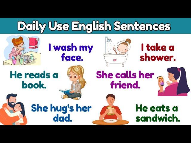 Daily Use English Sentences | English Practice for Kids | Learn Simple Sentences #learnenglish