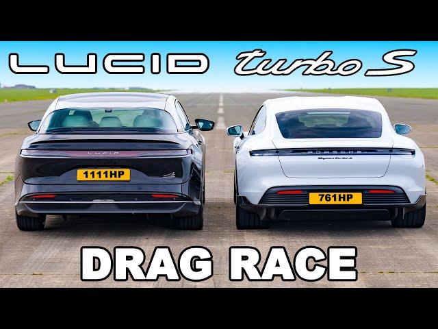 Lucid Air v Porsche Taycan Turbo S: DRAG RACE