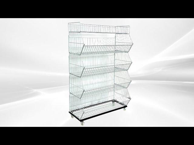 Supermarket shelves five layer snack display rack with wheel multi-functional storage rack 36x19x55