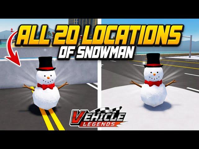 All 20 Snowman Locations in Vehicle Legends! (Christmas Event)