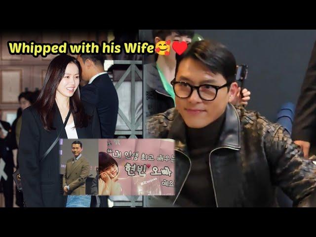 Spotted! Hyun Bin Totally Whipped with his wife when he saw her in the crowd while promoting Harbin