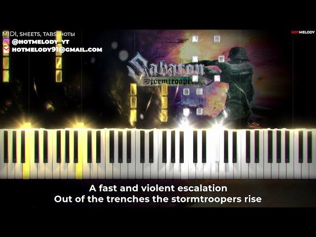 SABATON - Stormtroopers piano karaoke cover lyrics