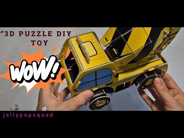 3D PUZZLE DIY TOY !(Concrete truck) ASMR