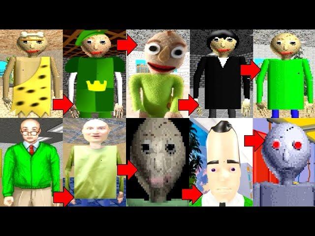 Evolution of Baldi in Baldi's Basics 2019